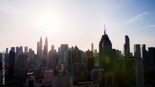 Photography Beautiful sunrise in the capital of Malaysia kuala lumpur.