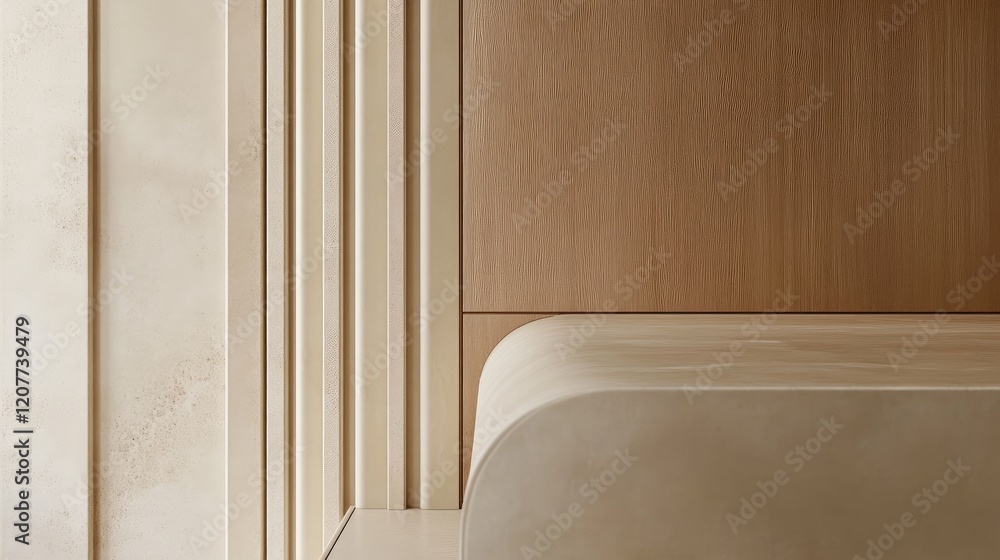 Minimalist interior architecture highlighting smooth lines and warm neutral color palette in a serene bedroom setting Minimalist interior architecture highlighting smooth lines and warm neutral color palette in a serene bedroom setting