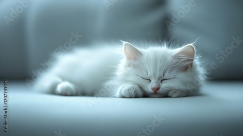 Cat sleeping peacefully on a cozy couch during the afternoon light