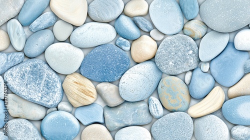 Wallpaper Mural Natural pebbles and stones coastal beach textured background serene environment close-up perspective Torontodigital.ca