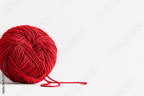 A minimalist illustration of a single ball of knitting yarn with a strand looping into a heart shape, drawn in simple lines on a plain white background photo