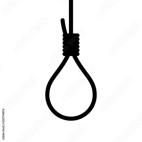 Suicide hang rope icon on white background