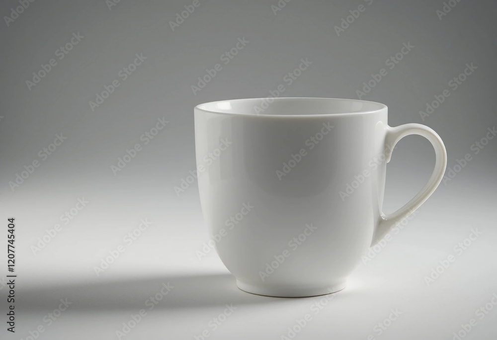 Obraz premium A Single White Mug on a Gray Background