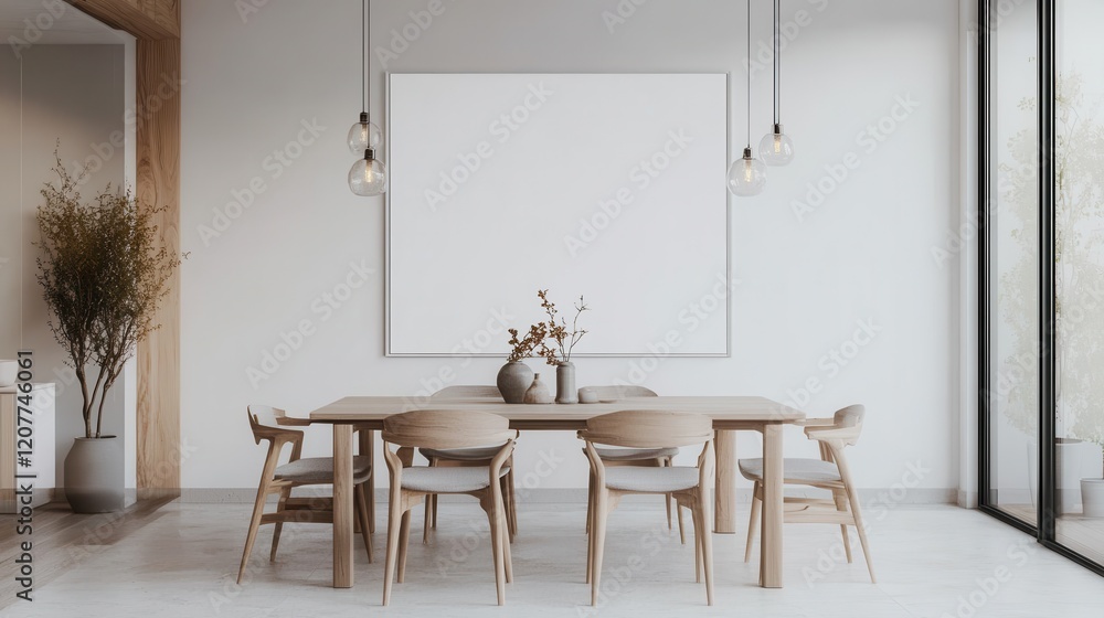 The bright dining and living room interior features a spacious, well-lit area with a clean design. The bright dining and living room interior features a spacious, well-lit area with a clean design.