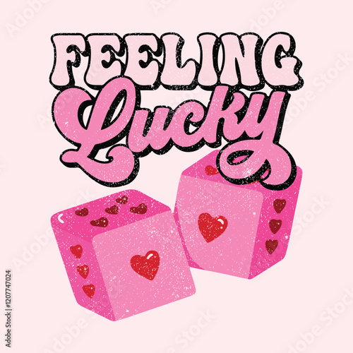 Feeling Lucky Sweatshirt, Valentine's Day Sweatshirt, Retro Valentine's Day Shirt, Couple Sweatshirt, Valentines Day Cherry Dice Sweatshirt. Illustrations Merchandise for T-shirt, Clipart and Romantic
