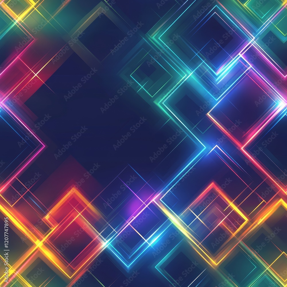 Seamless Pattern - Abstract neon geometric background Seamless Pattern - Abstract neon geometric background