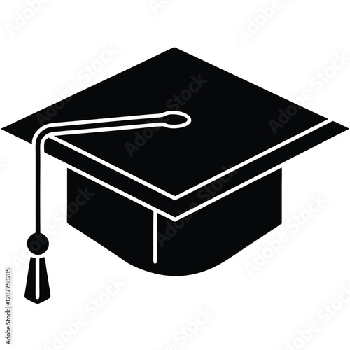 Graduation cap vector icons set. Illustration isolated for graphic and web design