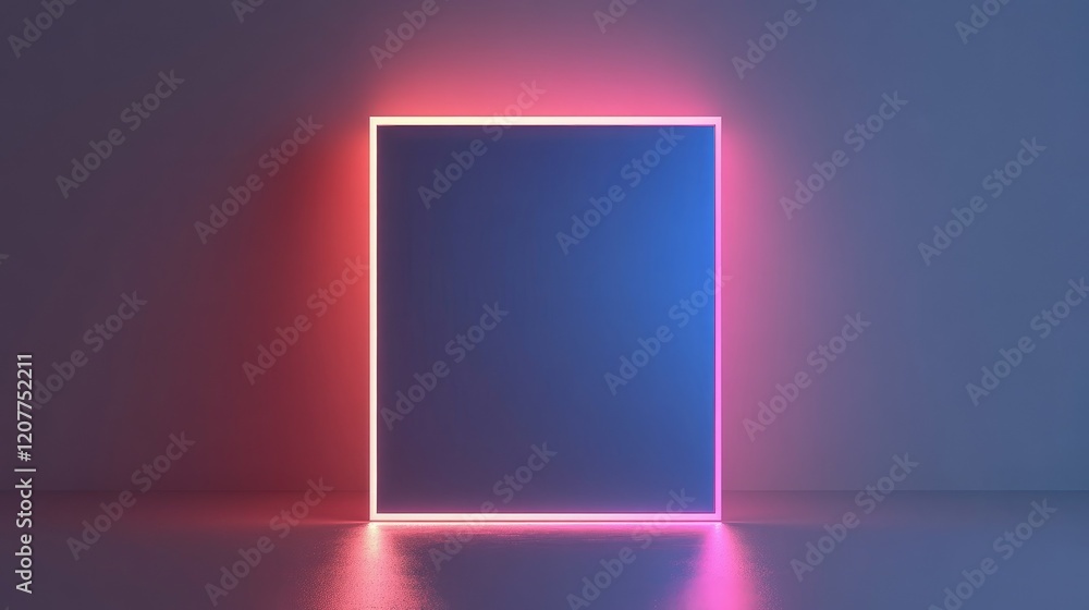 Neon Gradient Frame with Vibrant Colors Illuminating a Dark Background for Modern Design and Art Presentations Neon Gradient Frame with Vibrant Colors Illuminating a Dark Background for Modern Design and Art Presentations