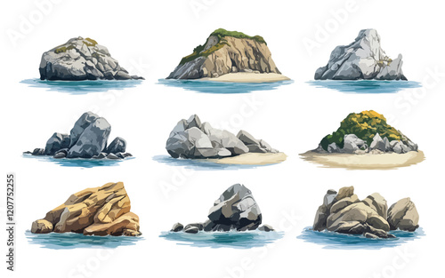 collage of images of the sea bundle vector design