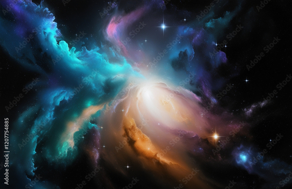 Obraz premium Vibrant Galaxy Scene