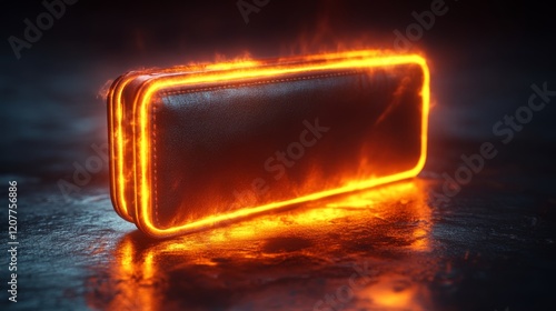 Electronic microchip illuminated with glowing circuits on a tech background i...