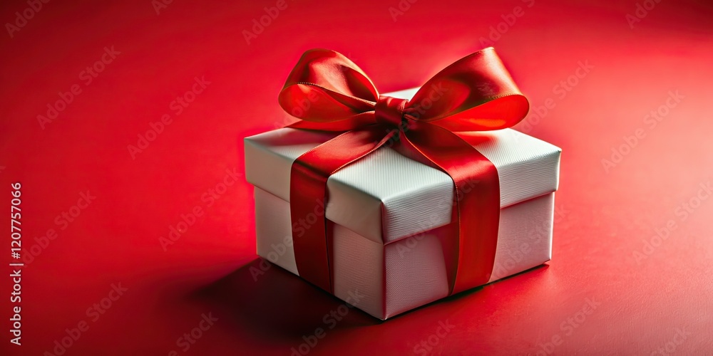 Fototapeta premium Gift Box Portrait Photography - White Box Red Bow