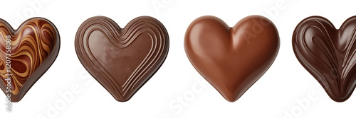 Wallpaper Mural Four Unique Chocolate Hearts in Varying Shades Torontodigital.ca