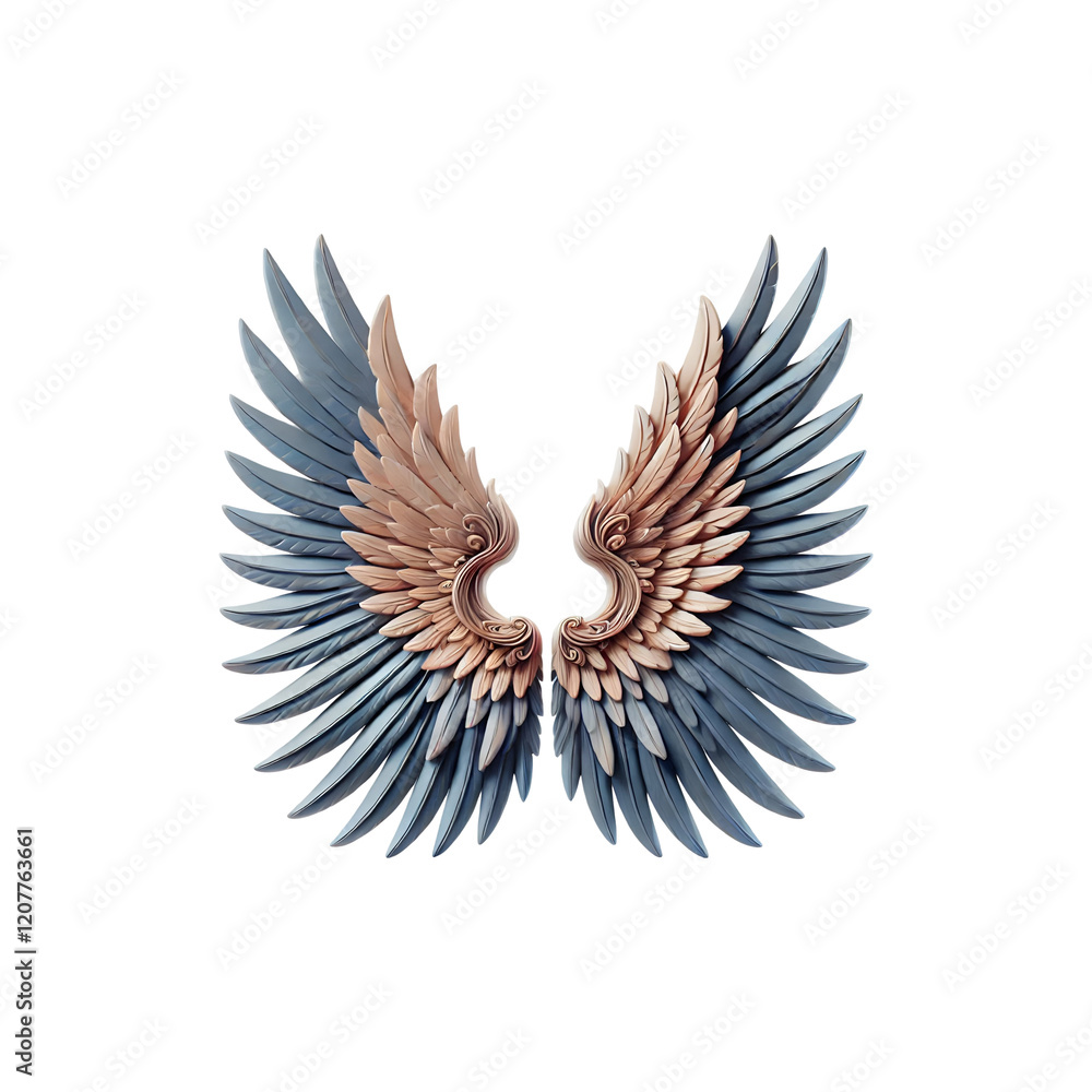 Obraz premium Elegant, Detailed Angel Wings in a Dual-Tone Design