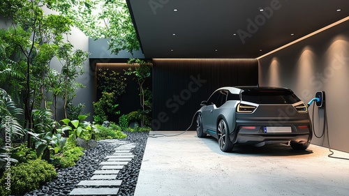 Minimalist Garage Concepts with Eco-Friendly Charging Stations photo