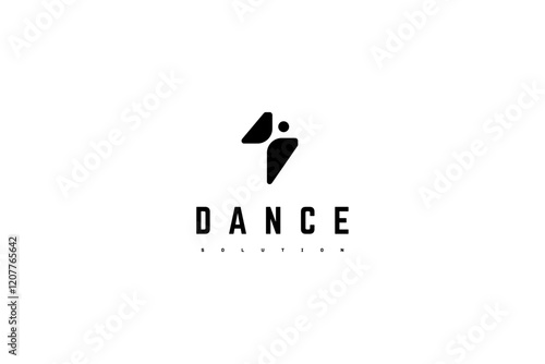 Template logo design solution for dance club with butterfly counterform