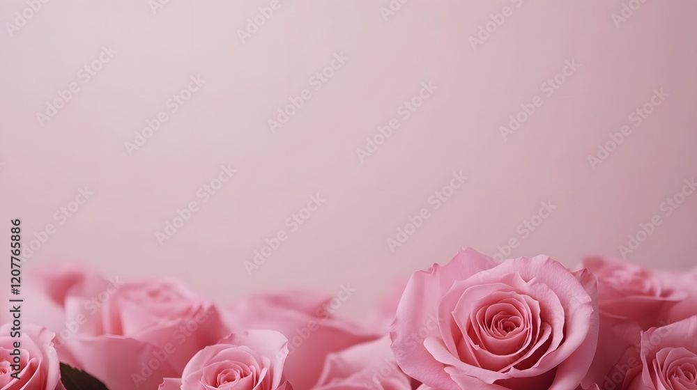 Soft Pink Roses with Delicate Petals Minimal Floral Background Soft Pink Roses with Delicate Petals Minimal Floral Background