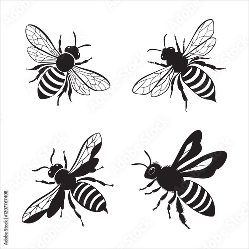 honey bee silhouettes