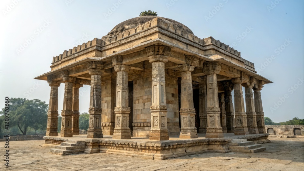 Ancient stone structure with intricate carvings, stone architecture, carvings, ancient stones, mysterious symbols, mystical artwork Ancient stone structure with intricate carvings, stone architecture, carvings, ancient stones, mysterious symbols, mystical artwork