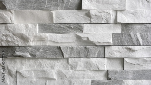 Elegant gray stone wall texture showcasing a detailed modern exterior design ideal for architectural backgrounds and home decor projects. photo