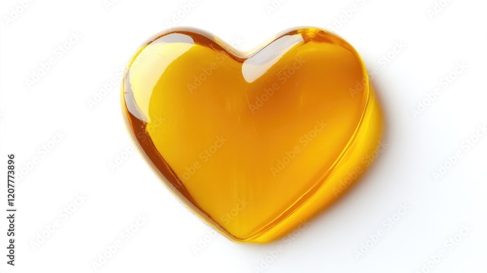 Glossy mustard yellow acrylic heart shape on a pristine white background, featuring a clean clipping path for versatile design applications. Glossy mustard yellow acrylic heart shape on a pristine white background, featuring a clean clipping path for versatile design applications.