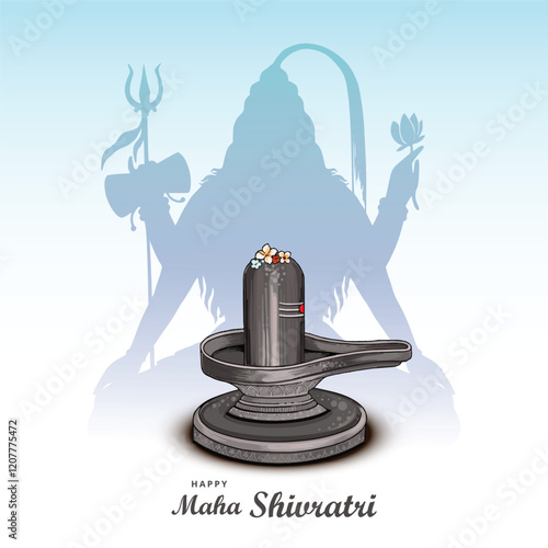 Shiv ling of lord shiva the hindu god for religious shivratri card background