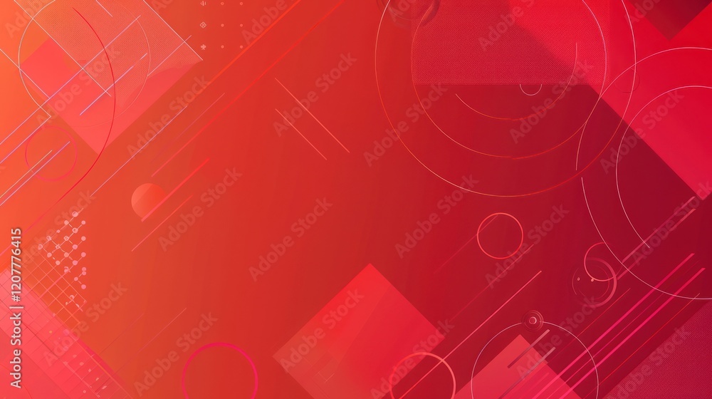 Abstract Geometric Shapes and Lines in Red and Orange Gradient Background Abstract Geometric Shapes and Lines in Red and Orange Gradient Background