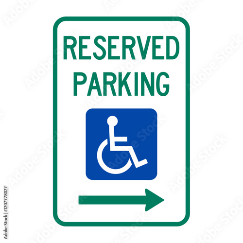 Reserved parking sign for handicap