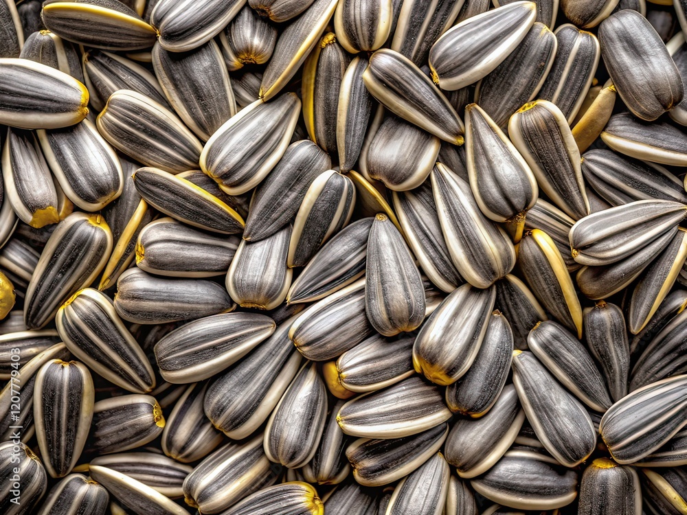 Gray Sunflower Seeds Top View Background Texture with Copy Space Gray Sunflower Seeds Top View Background Texture with Copy Space
