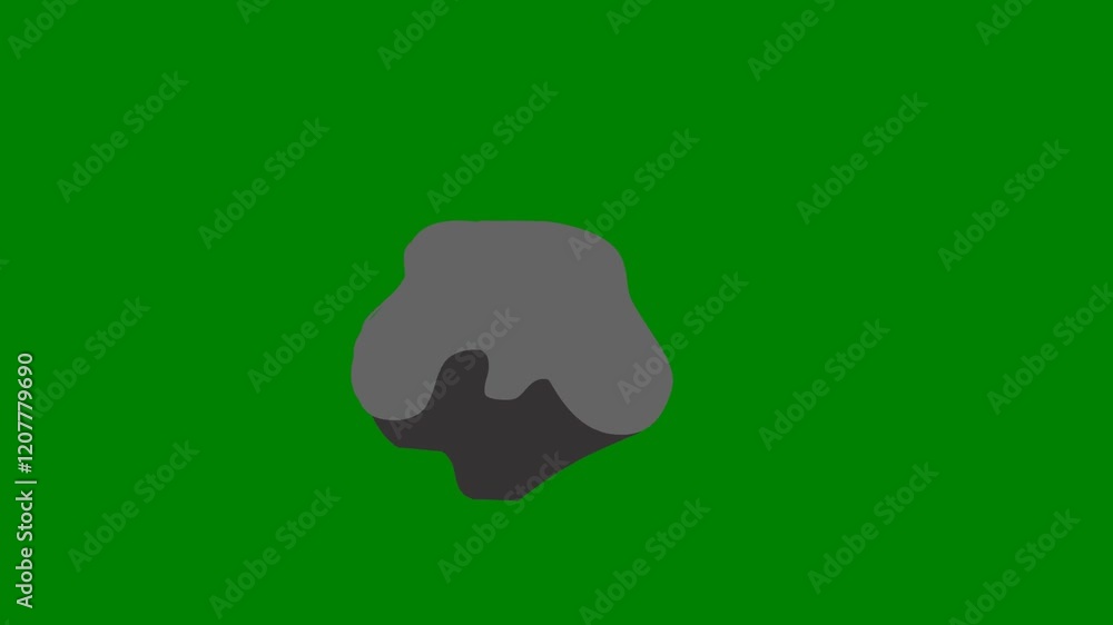 A swirling cloud of glowing smoke on a green screen, symbolizing motion and mystery for futuristic artistic and abstract designs.