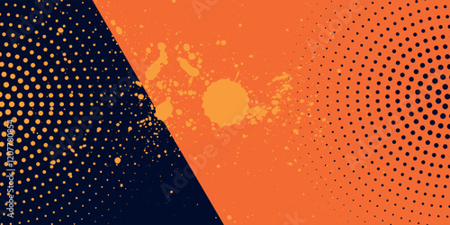 Wallpaper Mural Yellow halftone on blue background. Vector dotted sparkles, Dots pop art comics sport style vector illustration. modern Torontodigital.ca