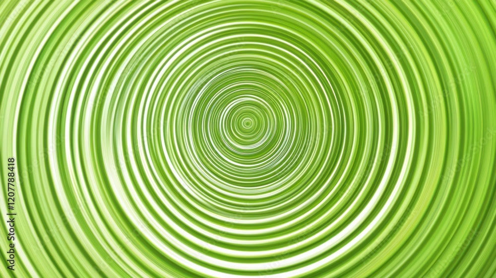Concentric green circles pattern with a spiraling effect and white highlights Concentric green circles pattern with a spiraling effect and white highlights
