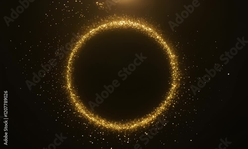gold neon light animation moving in circle shape