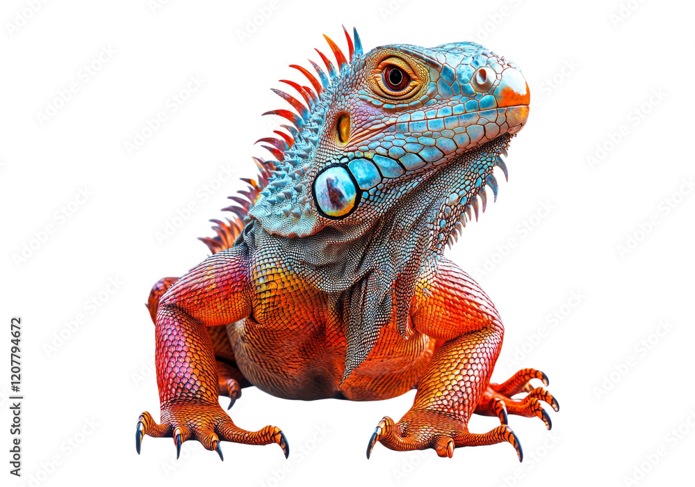 Fototapeta premium Photo of vibrant iguana.
