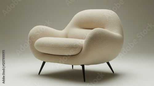 Comfortable modern chair with a unique design on a plain background