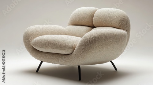 Comfortable modern chair with a unique design on a plain background