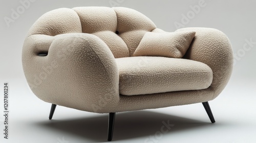 Comfortable modern chair with a unique design on a plain background