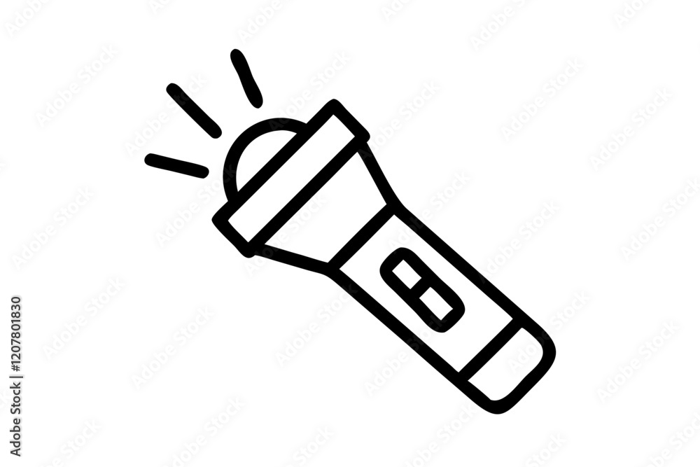 Elegant Torch Light Silhouette Icon on a Clean White Background Elegant Torch Light Silhouette Icon on a Clean White Background