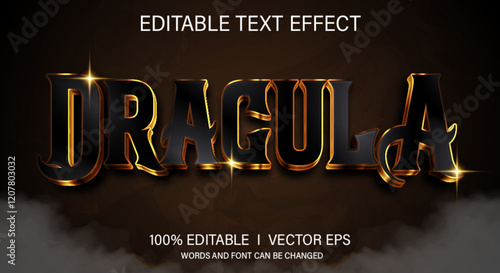 dracula 3d vector text effect with modern style design