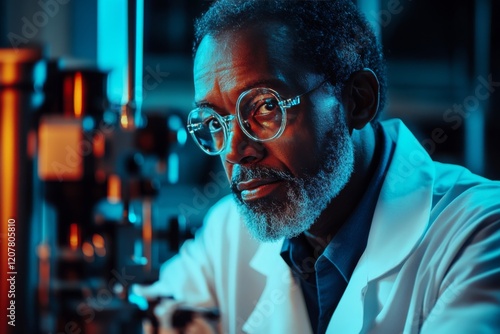 Scientist working in a laboratory setting, conducting experiments on advanced...