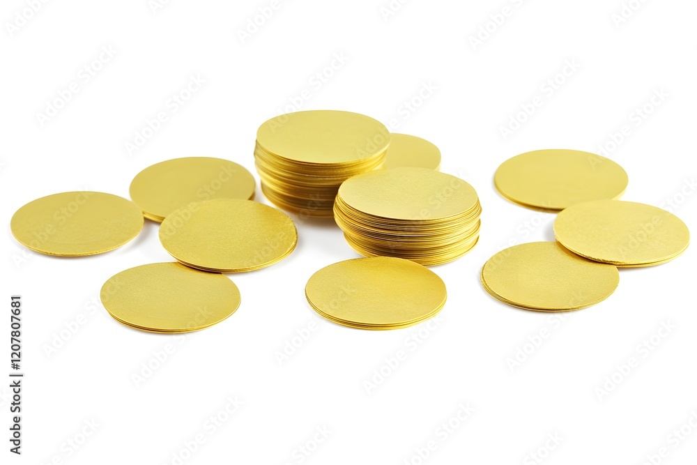 Golden Discs Stacked High, Wealth Symbol Golden Discs Stacked High, Wealth Symbol