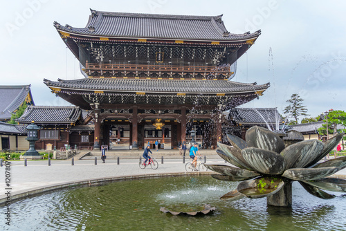 View of Higashi Hongan-ji Temple, Shimogyo Ward, Higashishiokoji Kamadonocho, Kyoto, Honshu, Japan photo