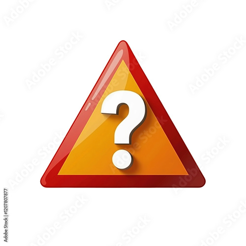 Red triangle caution icon with bold question mark