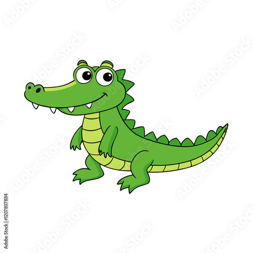cartoon crocodile isolated on white
