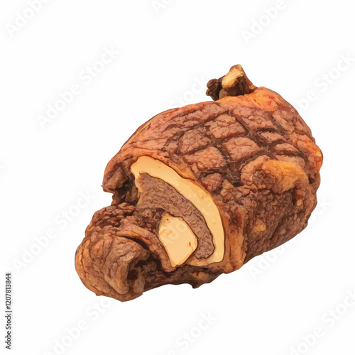 Crispy pork knuckle or German Pork Hocks vector illustration (1)