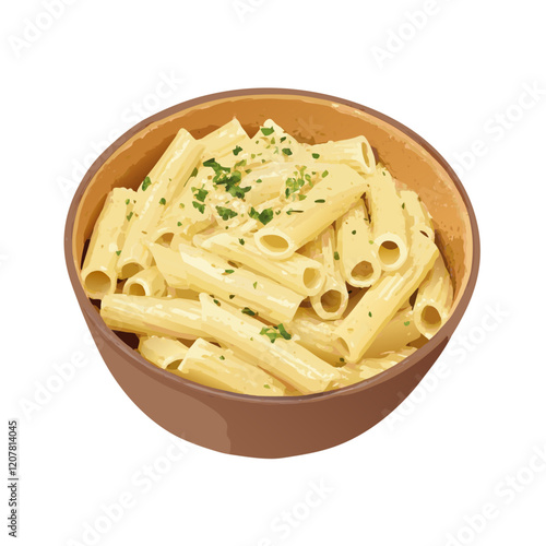 Delivery bucket box with penne and cheese vector illustration (3)