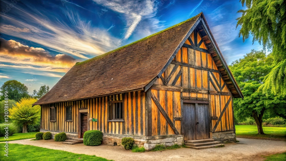 Fototapeta premium Historic British Oak Tithe Barn - Candid Photography
