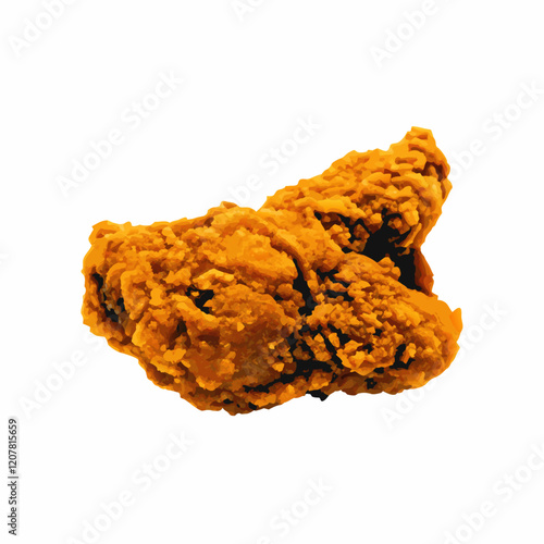 Fries chicken isolated  vector illustration (4)