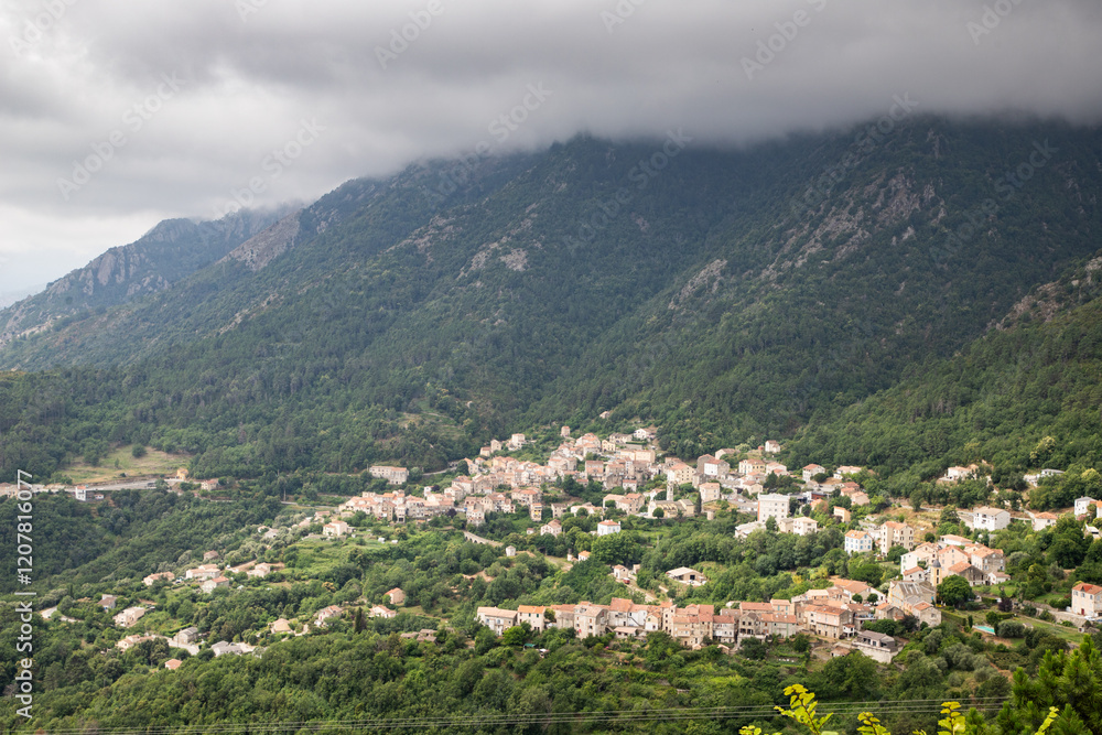 Mountain village, Island of Corsica, France Mountain village, Island of Corsica, France