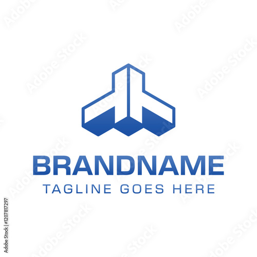 Letters TT 3D Monogram Logo, Symbolizes strength, dynamism, and technology photo